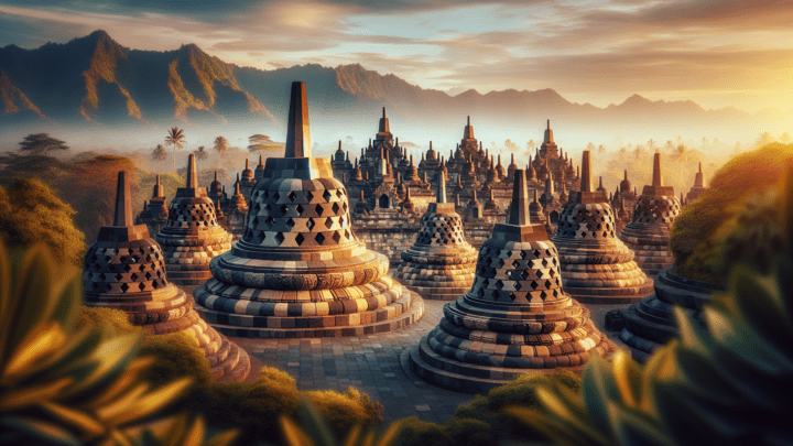 die Architektur der Borobudur-Tempelanlage