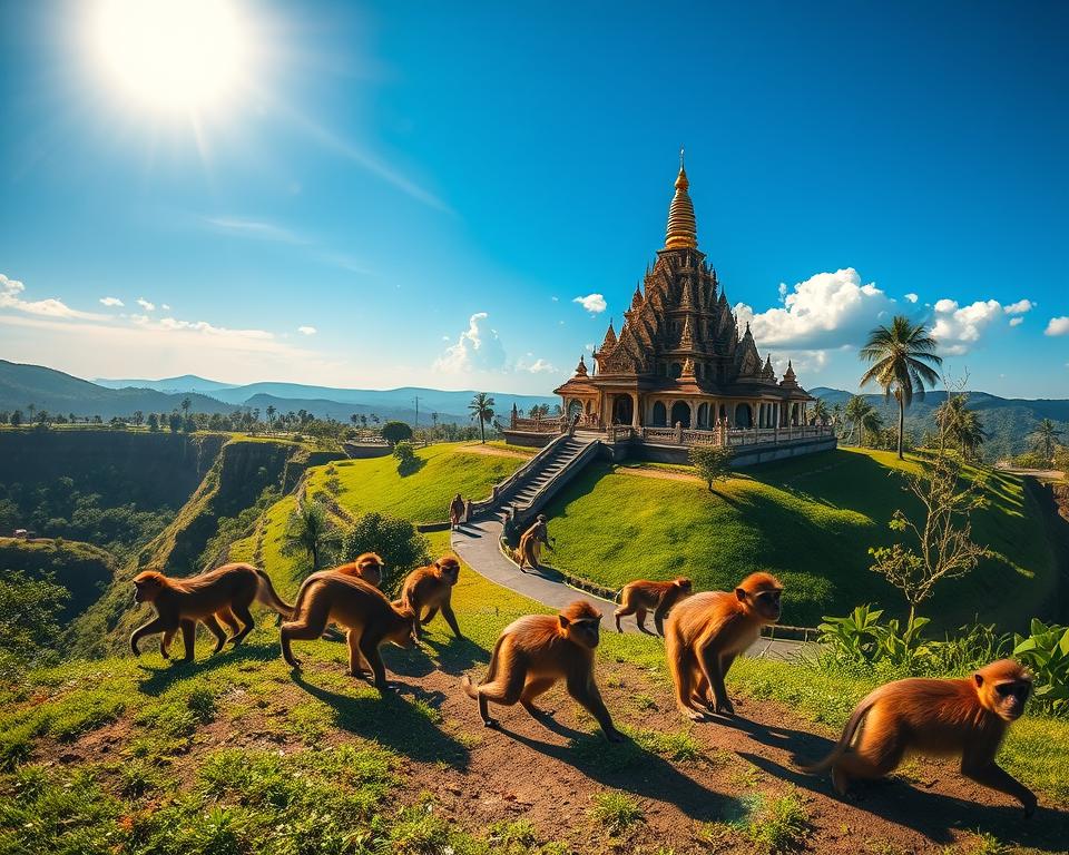 Tempel mit Affen